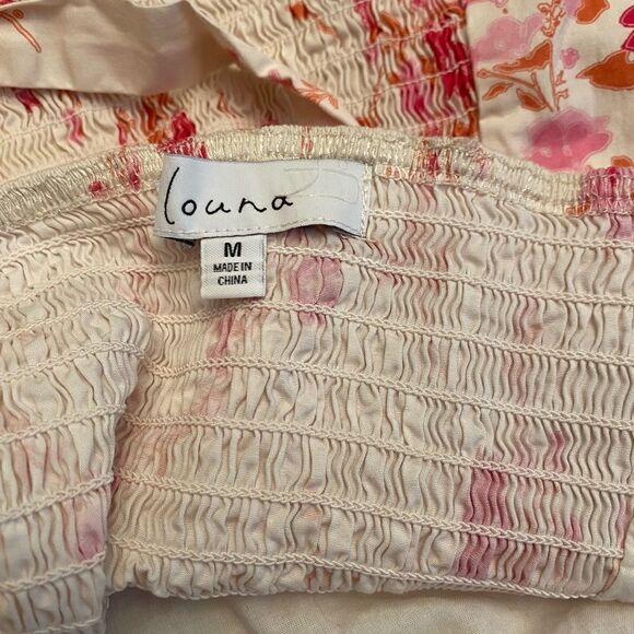 Louna Pink Floral Mini Dress Size Medium - Picture 8 of 8